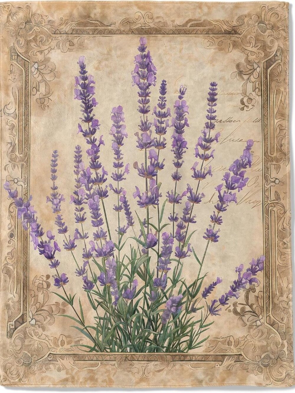 Lavender Floral Flannel Blanket - Lightweight Soft Cozy Unique Gifts Blankets fo